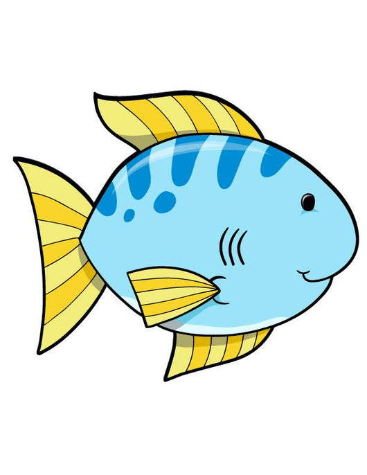 Cute Little Blue Fish Wall Decal