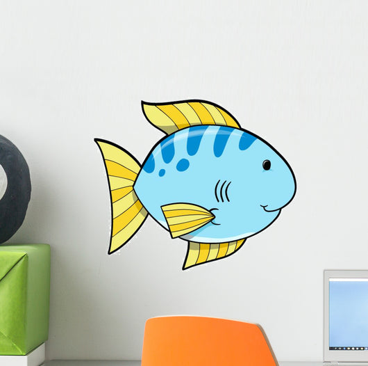 Cute Little Blue Fish Wall Decal