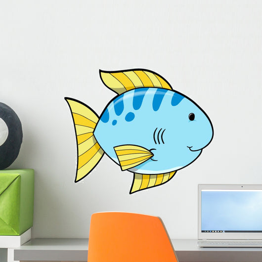 Cute Little Blue Fish Wall Decal