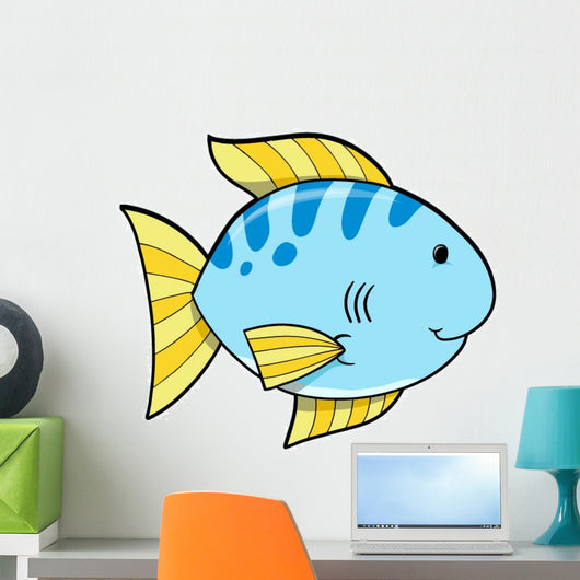 Cute Little Blue Fish Wall Decal