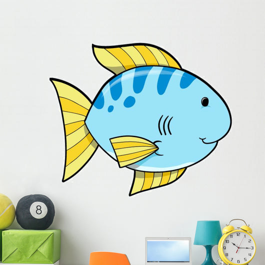 Cute Little Blue Fish Wall Decal
