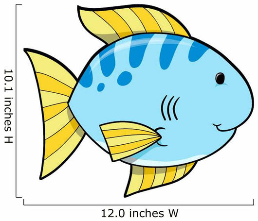 Cute Little Blue Fish Wall Decal