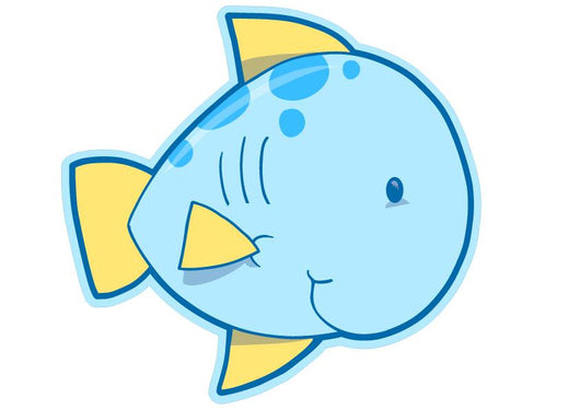 Cute Little Blue Fish Wall Decal