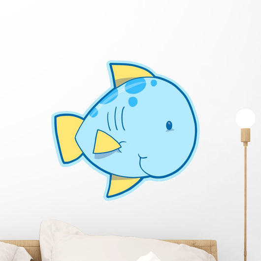 Cute Little Blue Fish Wall Decal