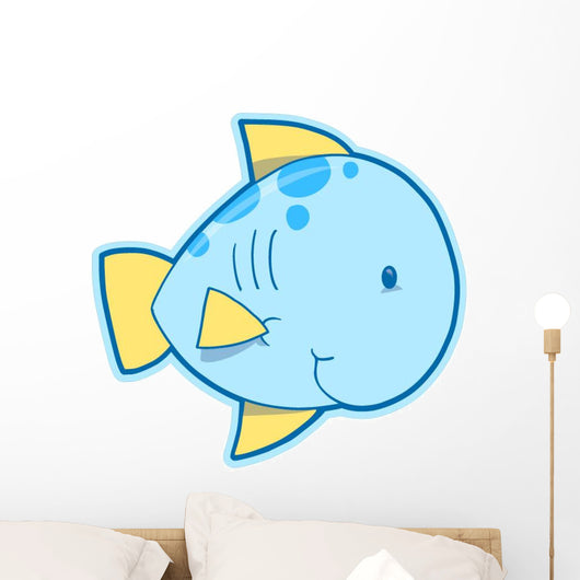 Cute Little Blue Fish Wall Decal