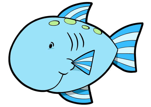 Cute Little Blue Fish Wall Decal