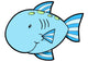 Cute Little Blue Fish Wall Decal
