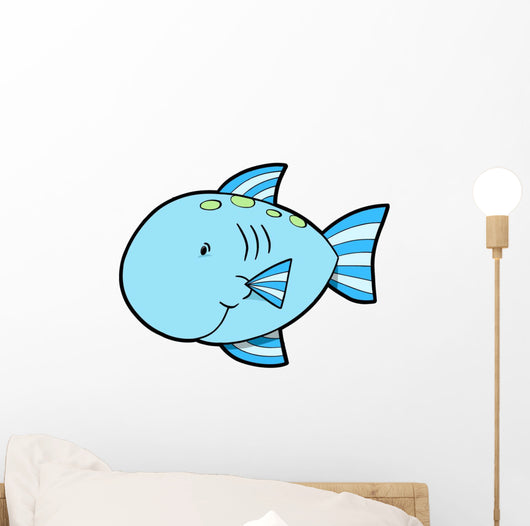 Cute Little Blue Fish Wall Decal