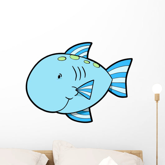 Cute Little Blue Fish Wall Decal
