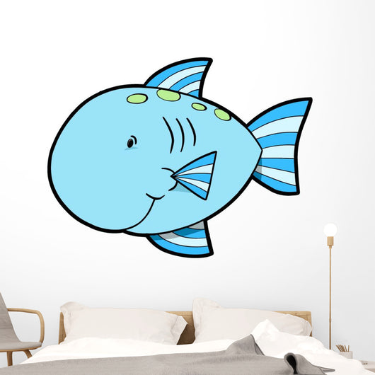 Cute Little Blue Fish Wall Decal