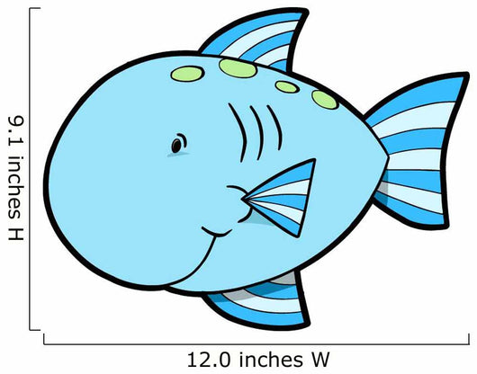 Cute Little Blue Fish Wall Decal