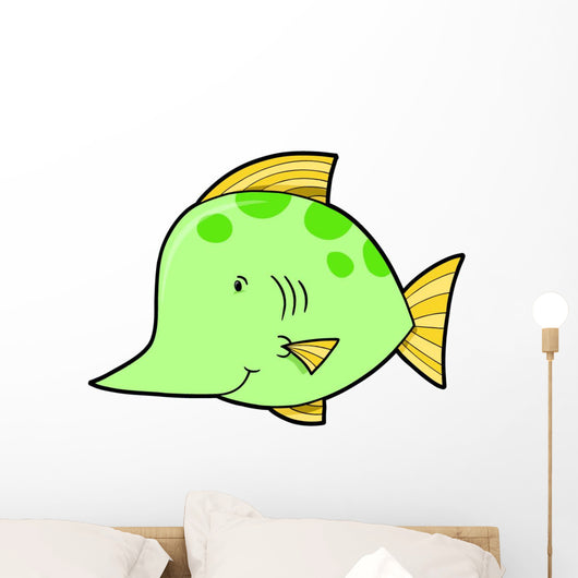 Cute Little Green Swordfish Wall Decal