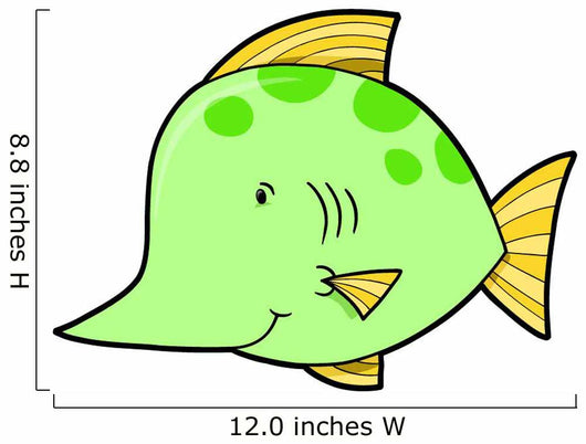 Cute Little Green Swordfish Wall Decal