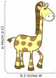 Cute Little Yellow Giraffe Wall Decal