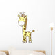 Pastel Yellow Baby Giraffe Wall Decal