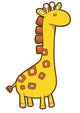 Yellow Orange Baby Giraffe Wall Decal