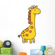 Yellow Orange Baby Giraffe Wall Decal
