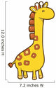 Yellow Orange Baby Giraffe Wall Decal