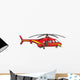 Red Helicopter Wall Decal