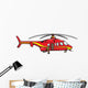 Red Helicopter Wall Decal