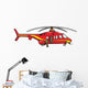 Red Helicopter Wall Decal
