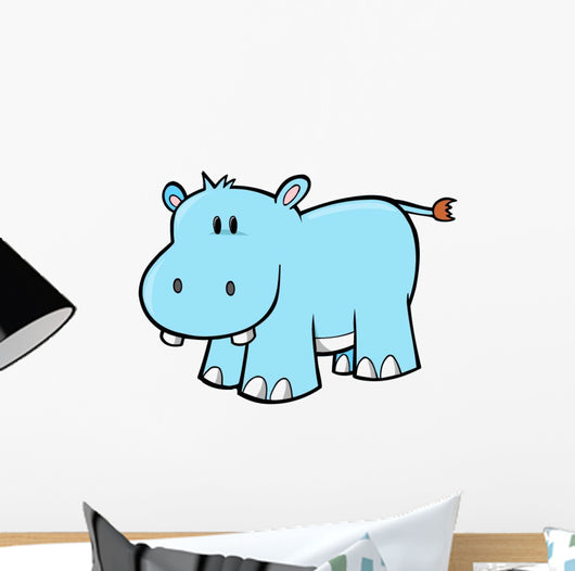 Cute Little Baby Hippo Wall Decal