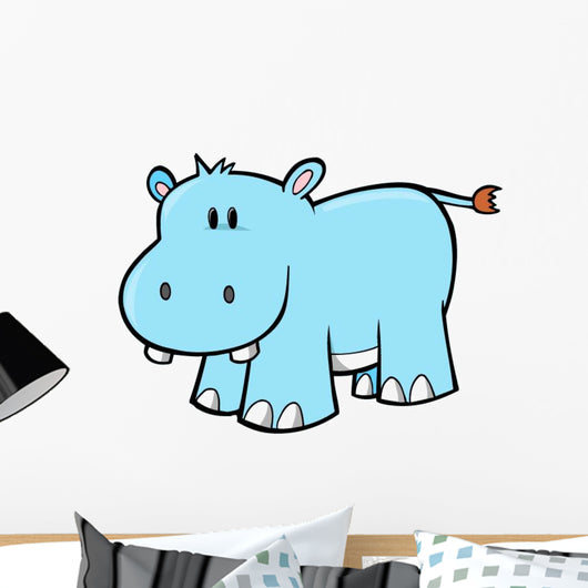 Cute Little Baby Hippo Wall Decal