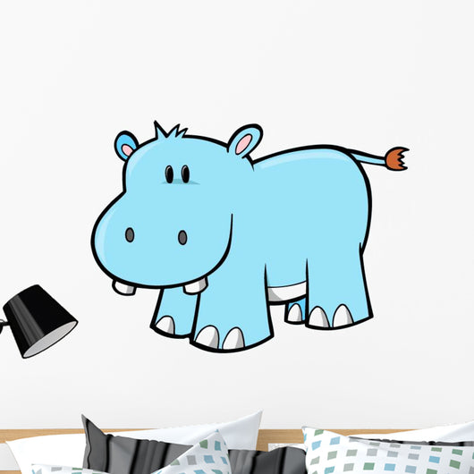 Cute Little Baby Hippo Wall Decal