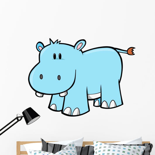 Cute Little Baby Hippo Wall Decal