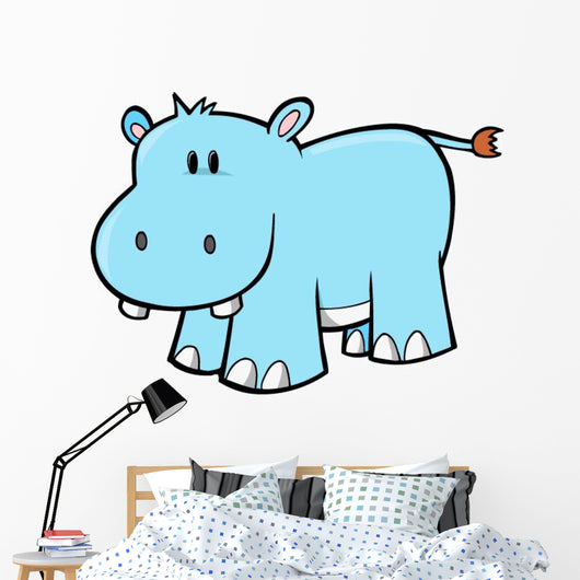 Cute Little Baby Hippo Wall Decal