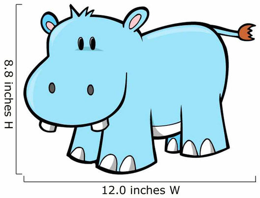 Cute Little Baby Hippo Wall Decal