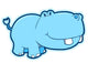 Cute Blue Baby Hippo Wall Decal