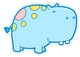 Pastel Spotted Baby Hippo Wall Decal
