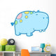 Pastel Spotted Baby Hippo Wall Decal