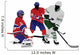 Three Players Hockey Silhouette Wall Decal
