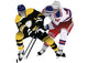 Rumbling Players Silhouette Hockey Wall Decal