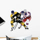 Rumbling Players Silhouette Hockey Wall Decal