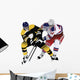 Rumbling Players Silhouette Hockey Wall Decal