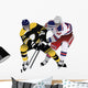 Rumbling Players Silhouette Hockey Wall Decal