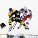 Rumbling Players Silhouette Hockey Wall Decal