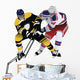 Rumbling Players Silhouette Hockey Wall Decal