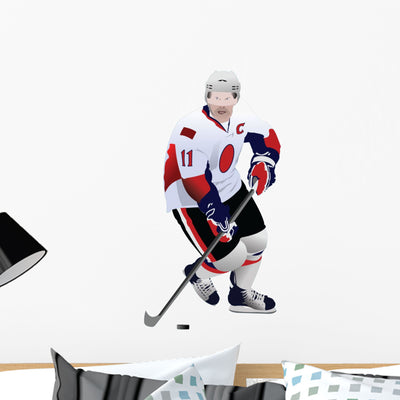Hockey Wall Decal shown on a wall