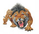 Homotherium Aggressively Roaring Wall Decal