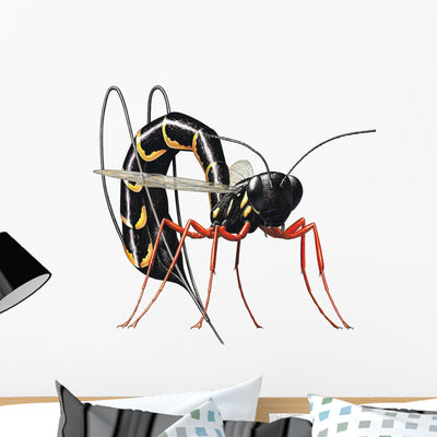 Wasp Wall Decal shown on a wall