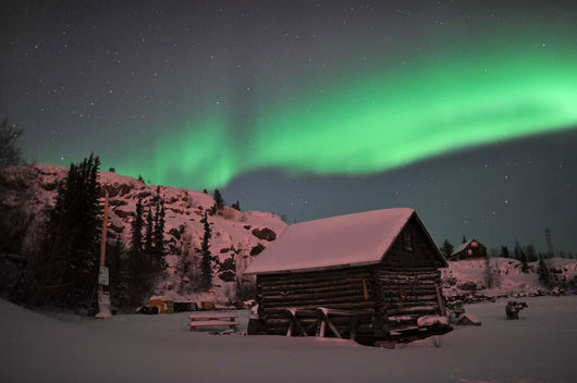 Aurora Borealis over Cabin Wall Decal Design 4