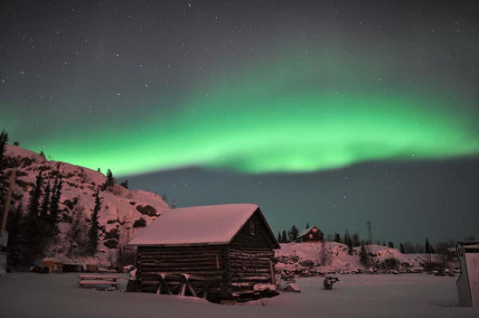 Aurora Borealis over Cabin Wall Decal Design 3