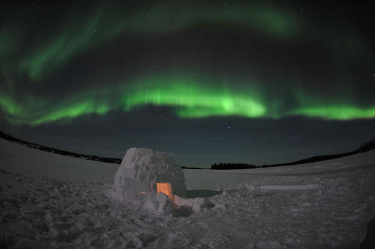 Aurora Borealis over Igloo Wall Decal Design 3