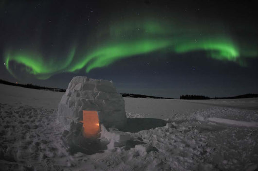 Aurora Borealis over Igloo Wall Decal Design 1