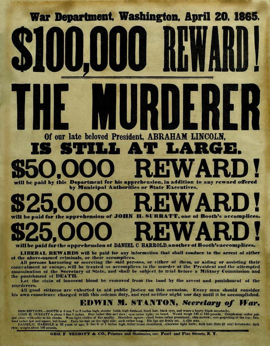 Vintage Civil War Wanted Wall Decal