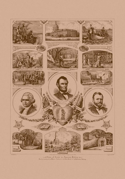 Vintage American History Print Wall Decal Design 13